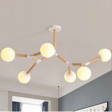 Φωτιστικό Κρεμαστό 6xΕ27 230V Ξύλινο JANE